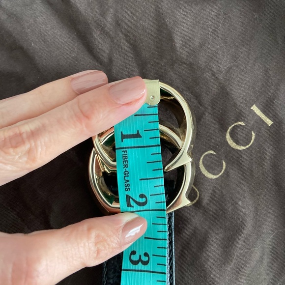 Sold !! Gucci Black Guccissima leather GG belt size 80 - Picture 13 of 14
